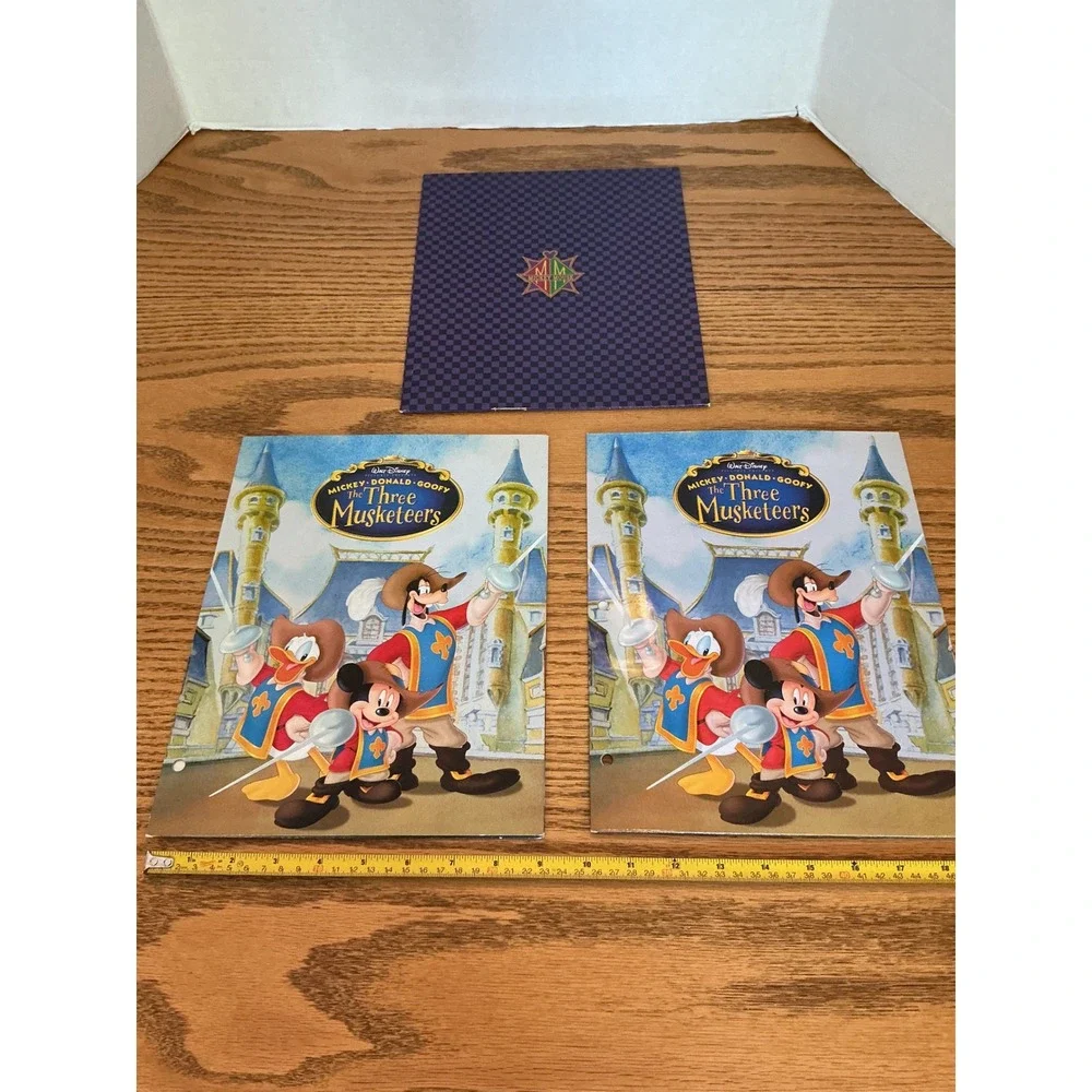 Disney Mickey Donald Goofy The Three Musketeers 2 Pocket Folders Set of 3 Purple